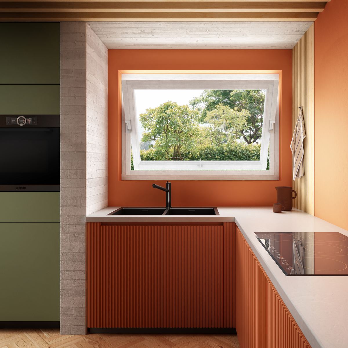 Finestra a bilico in legno Sistema W68